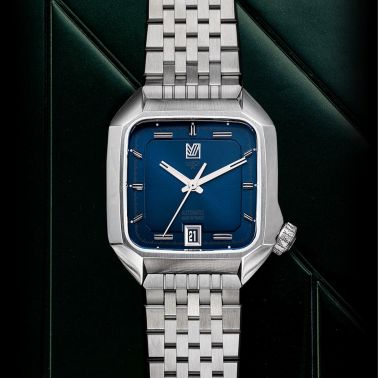 Montre March LA.B AM2 Slim Automatique Navy bracelet acier 36 mm
