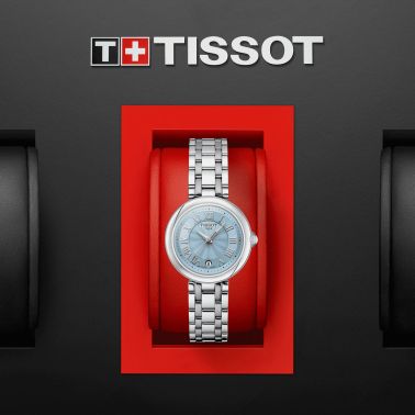 Montre Tissot Bellissima Small Lady quartz cadran bleu bracelet acier 26 mm T126.010.11.133.00