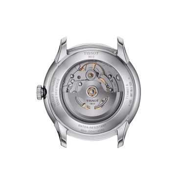 Montre Tissot T-Classic Chemin des Tourelles Powermatic 80 cadran gris bracelet acier 39 mm T139.807.11.061.00