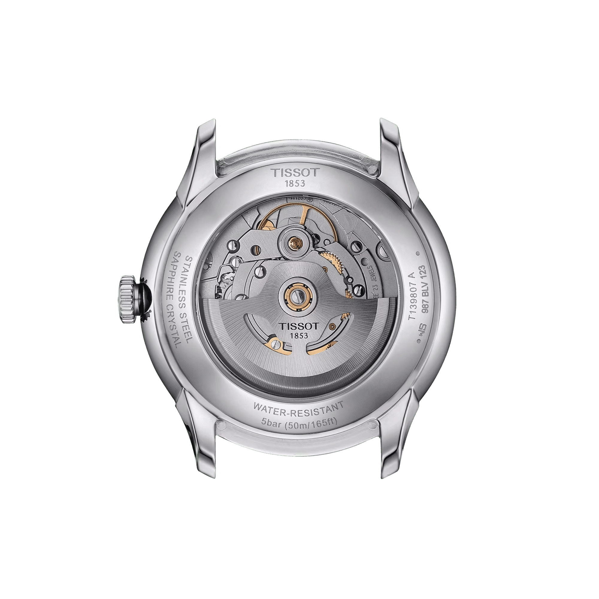 Montre Tissot T-Classic Chemin des Tourelles Powermatic 80 cadran gris bracelet acier 39 mm T139.807.11.061.00