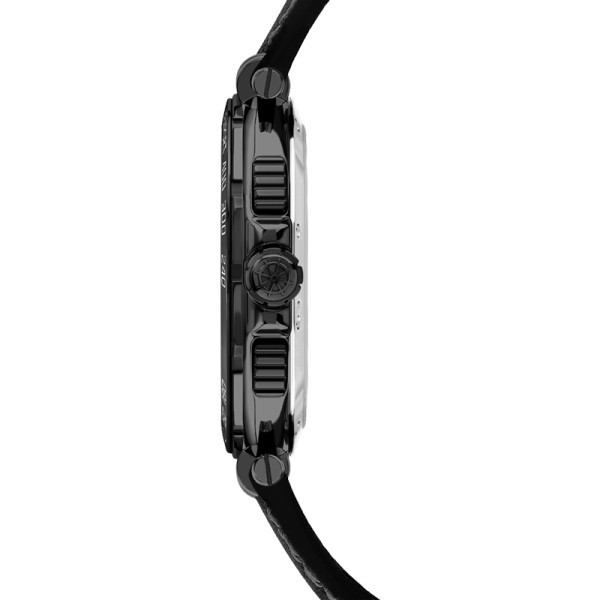 Montre Michel Herbelin Newport quartz chronographe acier PVD noir cadran anthracite bracelet cuir noir 42,5 mm