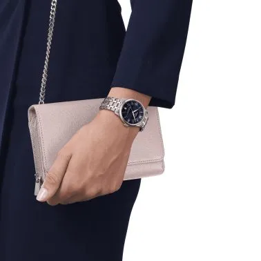 Montre Tissot T-Classic Chemin des Tourelles Powermatic 80 cadran bleu bracelet acier 34 mm T139.207.11.048.00