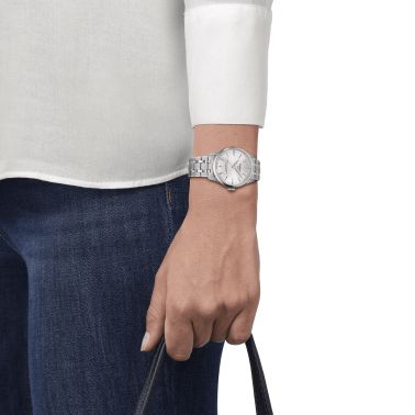 Tissot T-Classic Chemin des Tourelles Powermatic 80 watch silver dial steel bracelet 34 mm T139.207.11.031.00