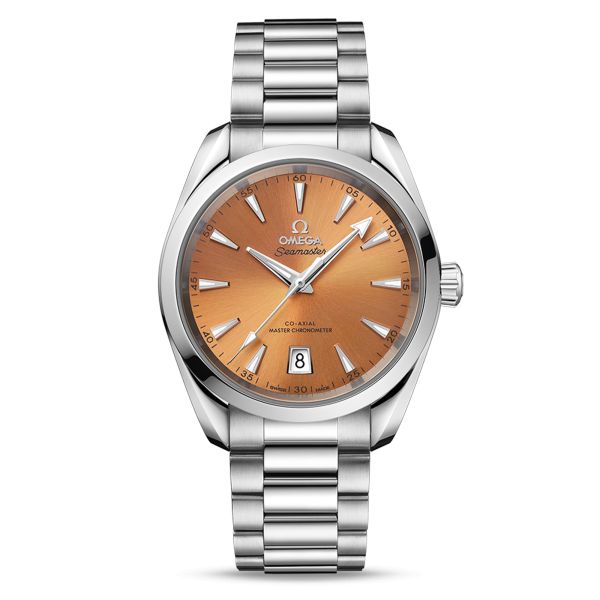 Omega Seamaster Aqua Terra 150m Co-Axial Master Chronometer watch saffron dial steel bracelet 38 mm