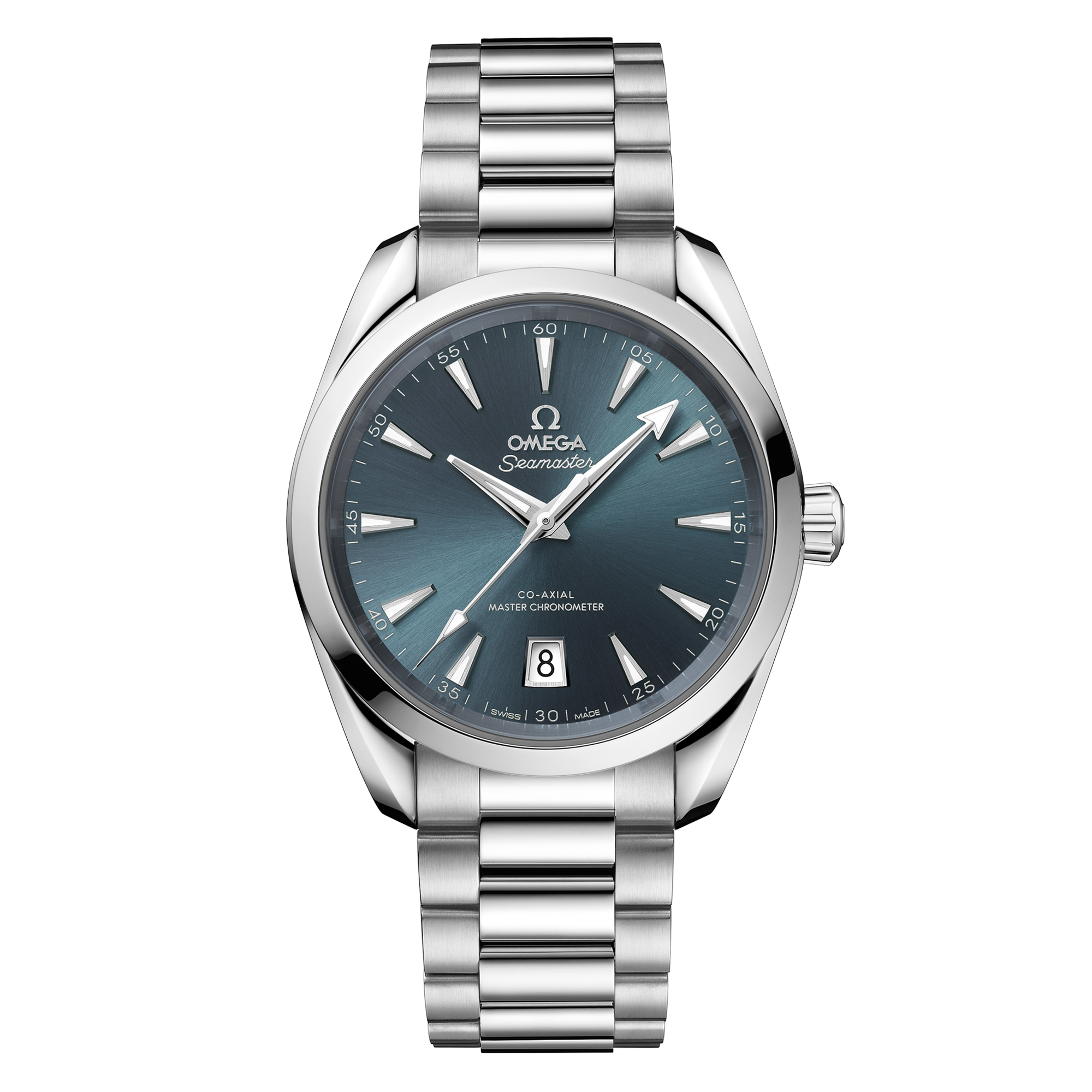 Montre Omega Aqua Terra 150m cadran bleu bracelet acier 38 mm Lepage