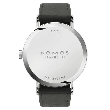Montre Nomos Tangente Neomatik Or Bleu automatique fond acier cadran galvanisé bleu bracelet cuir noir 38,5 mm 145