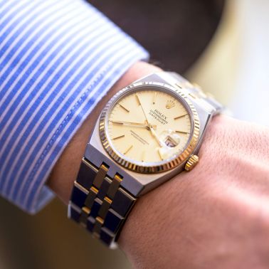 Montre Rolex Datejust Oysterquartz 17013 Rolesor quartz 36 mm 1986 avec Watch Certificate