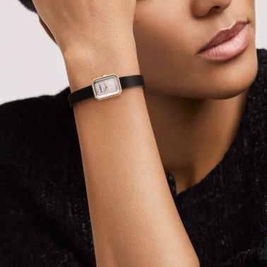 Montre CHANEL Première Ruban quartz cadran serti de diamants bracelet caoutchouc 15,2 mm