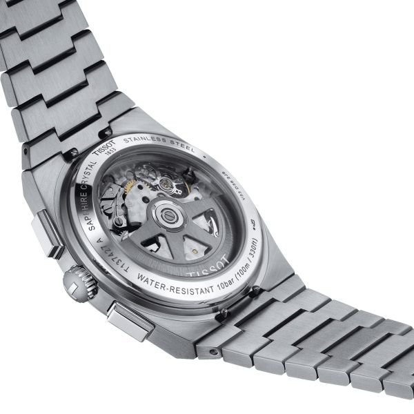 Tissot PRX Chronograph automatic watch white dial steel bracelet 42 mm T137.427.11.011.01