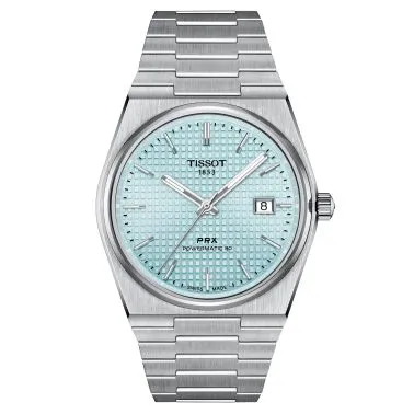 Montre Tissot PRX Powermatic 80 automatique cadran bleu clair bracelet acier 40 mm T137.407.11.351.00
