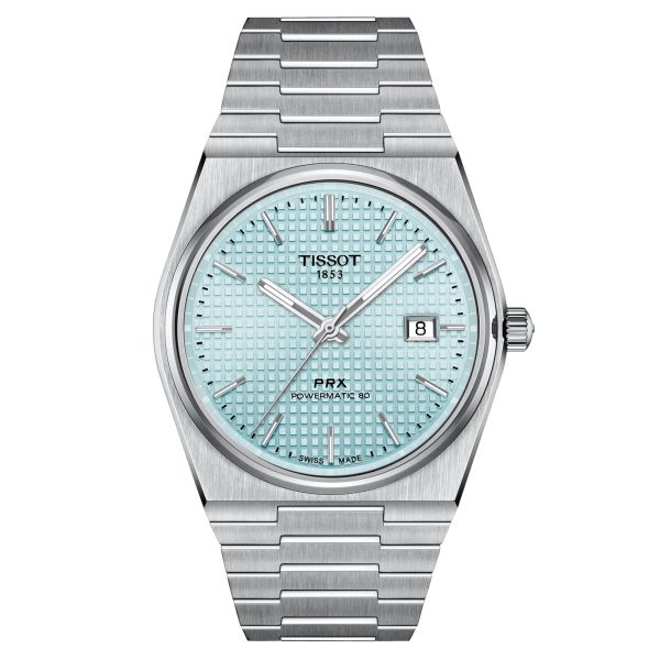 Montre Tissot PRX Powermatic 80 automatique cadran bleu clair bracelet acier 40 mm T137.407.11.351.00