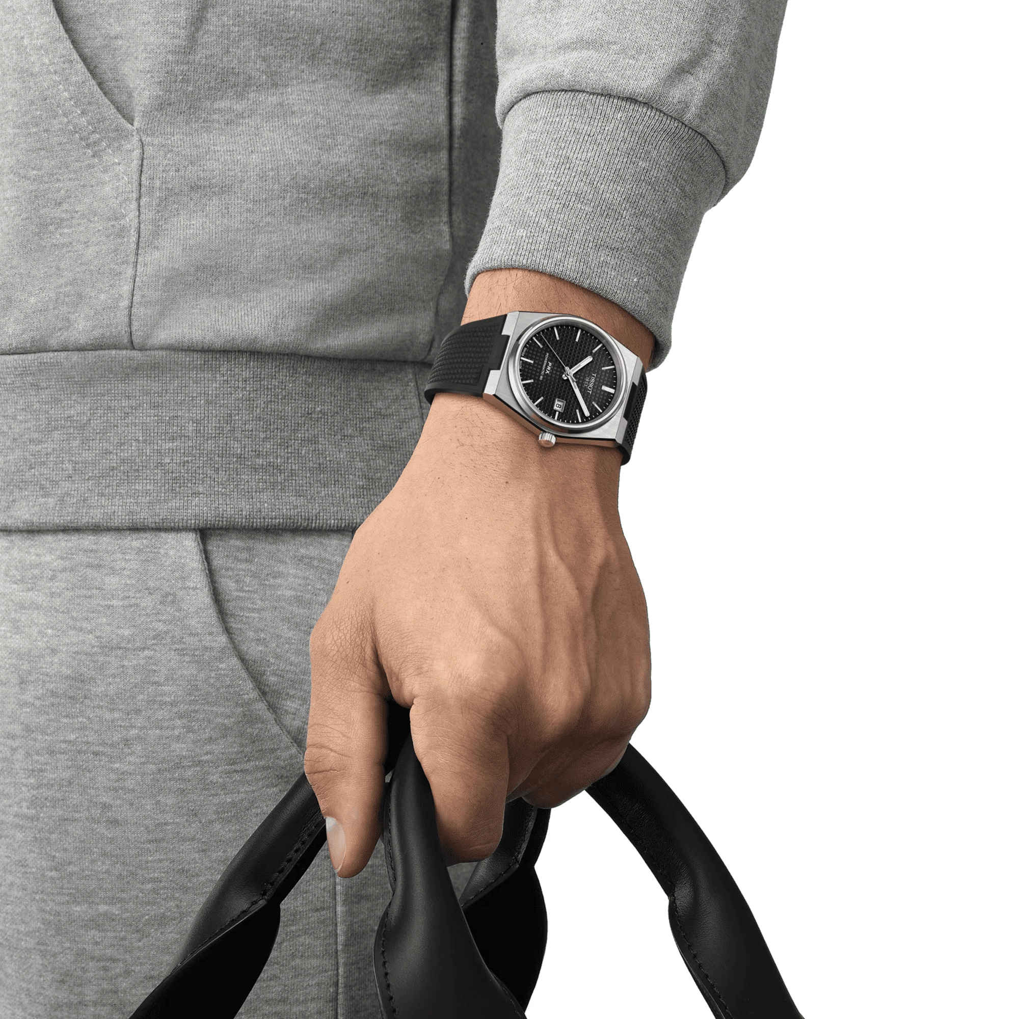 Montre Tissot PRX Powermatic 80 automatique cadran noir bracelet caoutchouc noir 40 mm T137.407.17.051.00