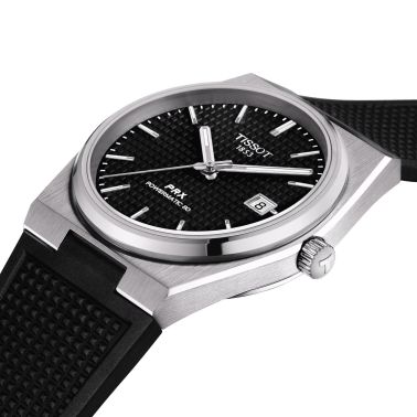 Montre Tissot PRX Powermatic 80 automatique cadran noir bracelet caoutchouc noir 40 mm T137.407.17.051.00