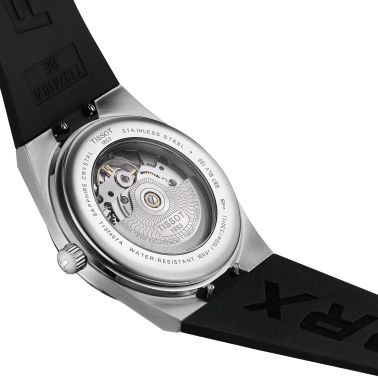 Montre Tissot PRX Powermatic 80 automatique cadran noir bracelet caoutchouc noir 40 mm T137.407.17.051.00