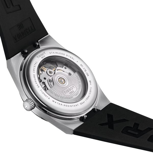 Montre Tissot PRX Powermatic 80 automatique cadran noir bracelet caoutchouc noir 40 mm T137.407.17.051.00