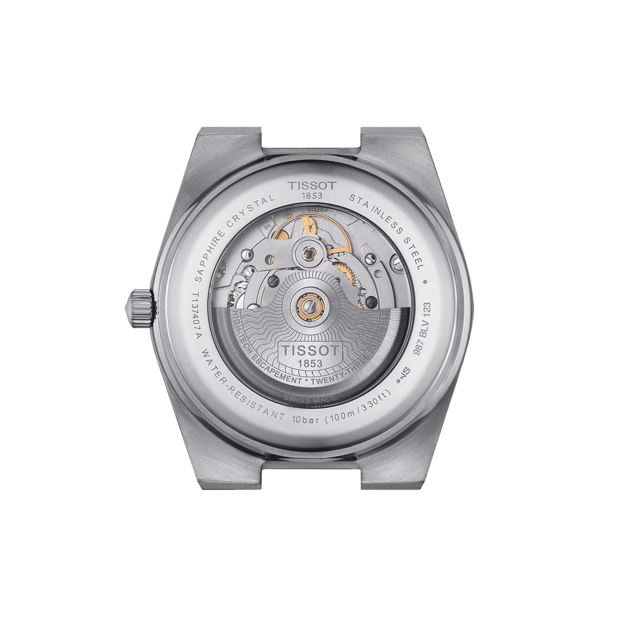 Montre Tissot PRX Powermatic 80 automatique cadran noir bracelet caoutchouc noir 40 mm T137.407.17.051.00