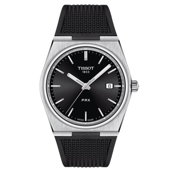 Montre Tissot PRX quartz cadran noir bracelet caoutchouc noir 40 mm T137.410.17.051.00