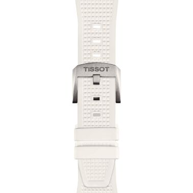 Montre Tissot PRX quartz cadran blanc bracelet caoutchouc blanc 40 mm T137.410.17.011.00