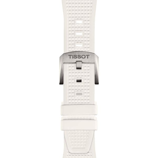Montre Tissot PRX quartz cadran blanc bracelet caoutchouc blanc 40 mm T137.410.17.011.00