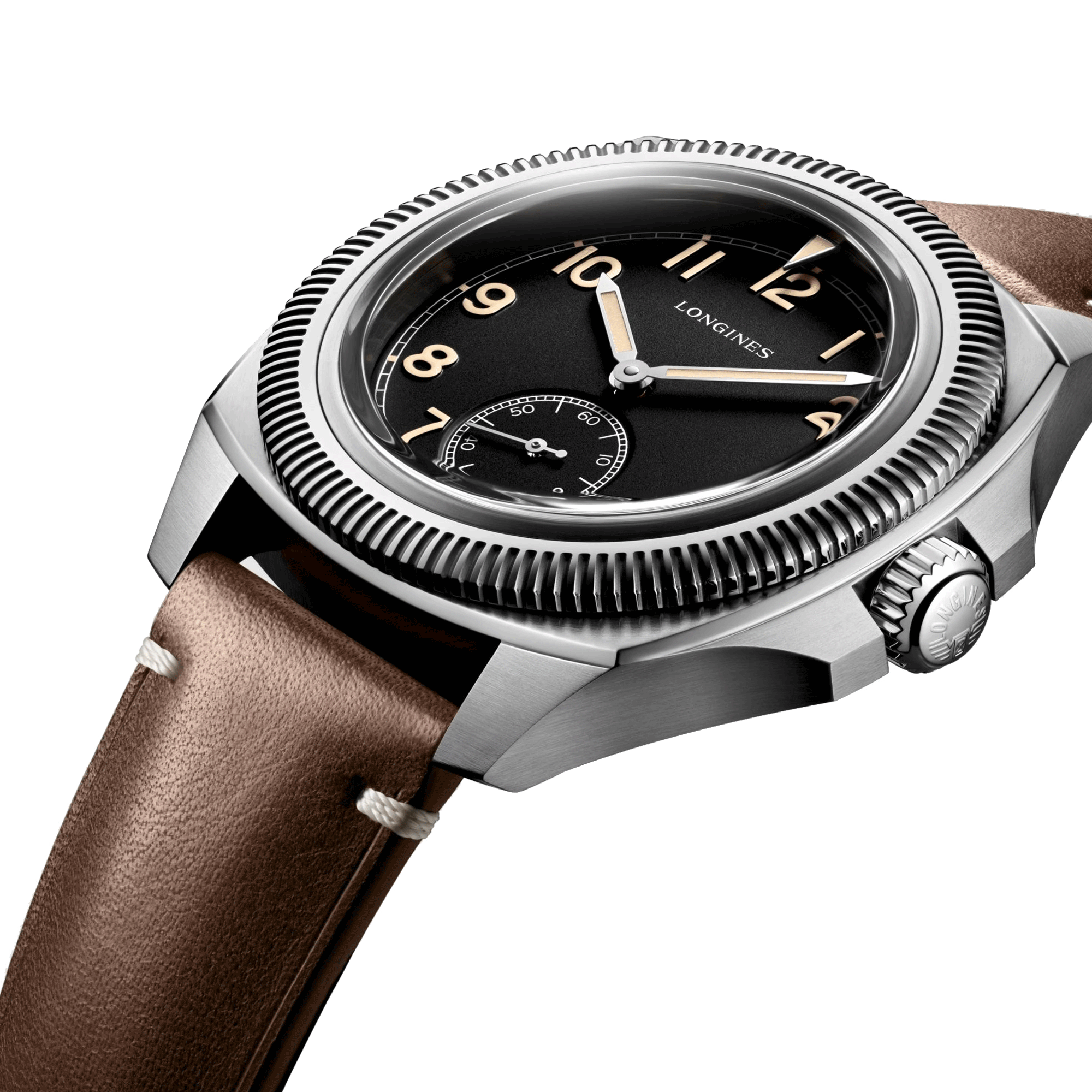 Longines Pilot Majetek Box Edition automatic watch black dial brown leather strap 43 mm L2.838.4.53.9