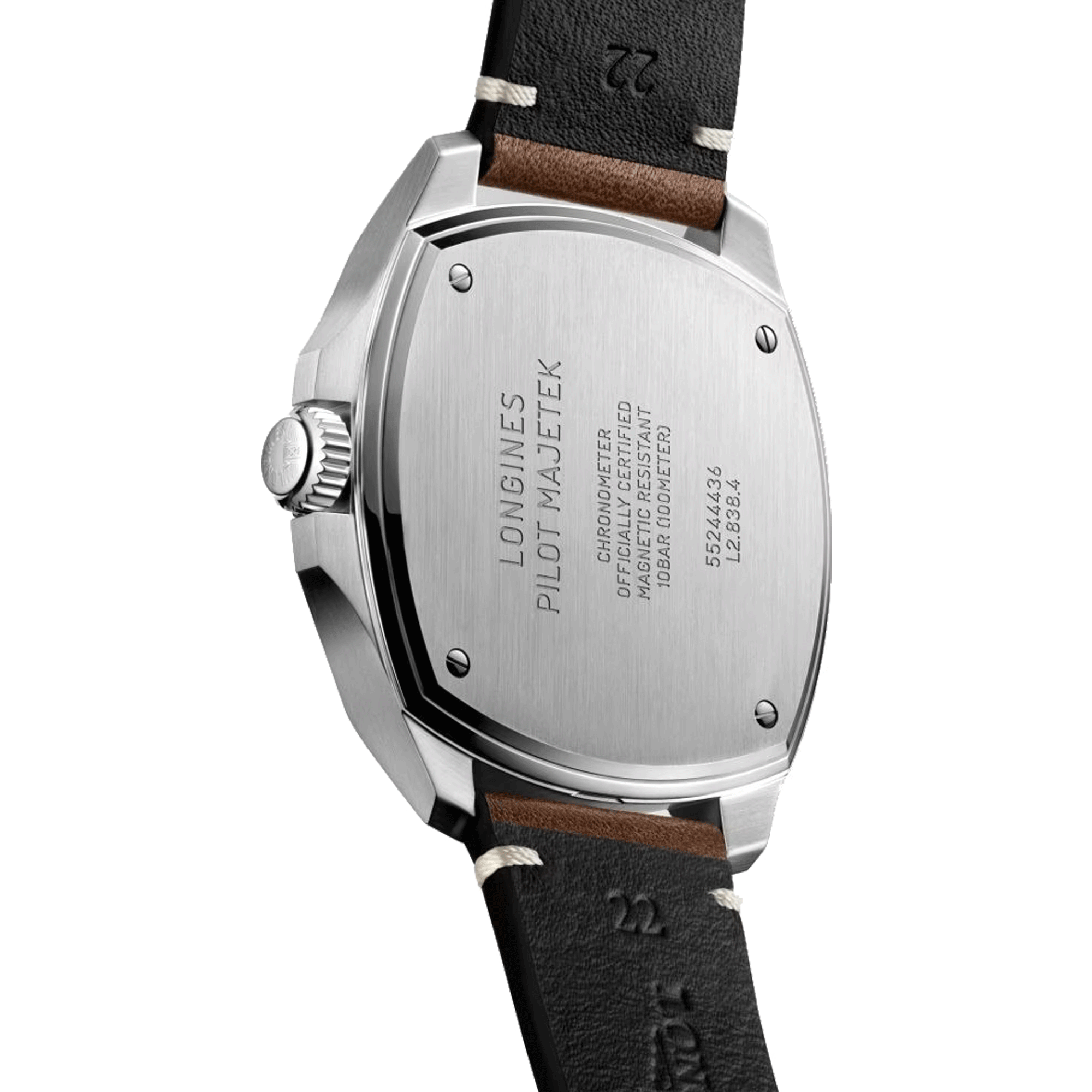 Montre Longines Pilot Majetek automatique cadran noir bracelet tissu vert 43 mm L2.838.4.53.8