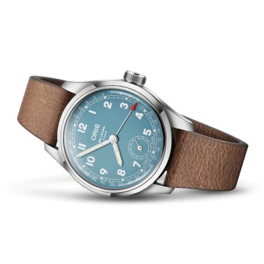 Oris Big Crown Caliber 473 mechanical blue dial leather strap 38 mm