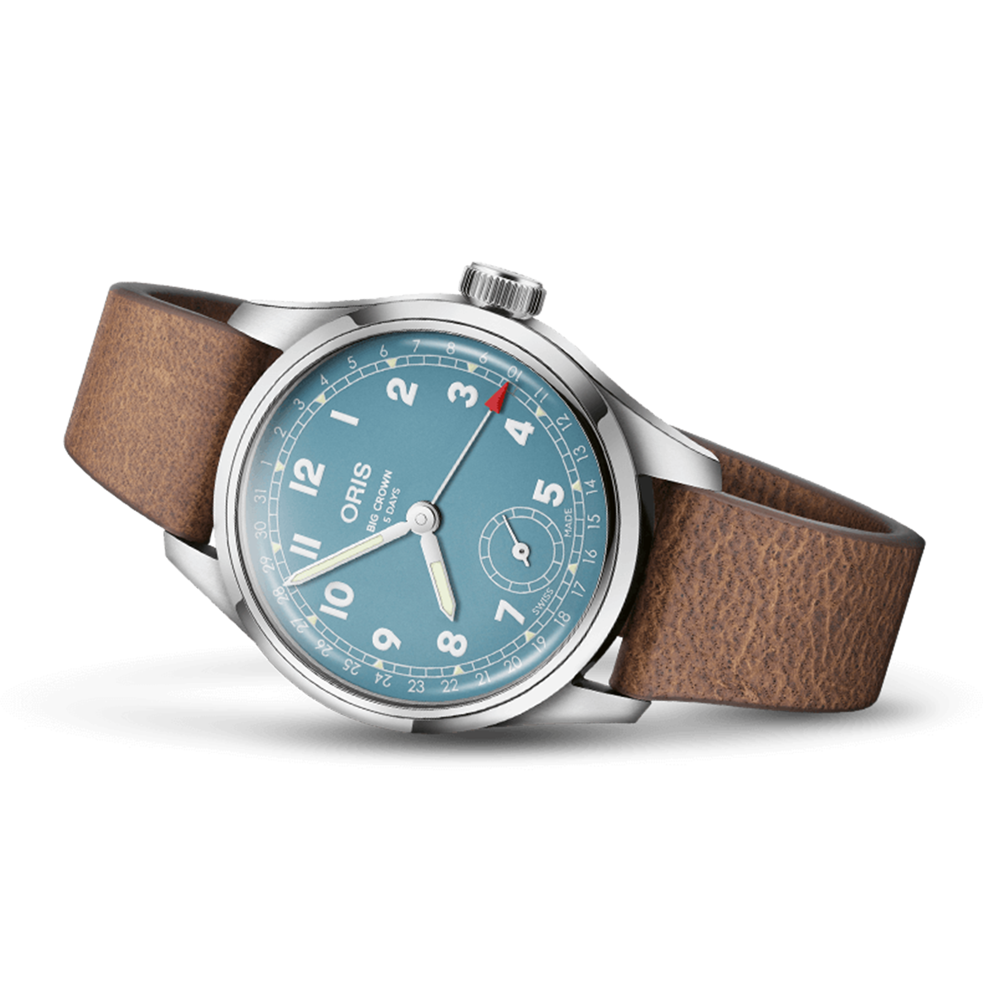 Oris Big Crown Caliber 473 mechanical blue dial leather strap 38 mm