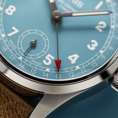 Oris Big Crown Caliber 473 mechanical blue dial leather strap 38 mm