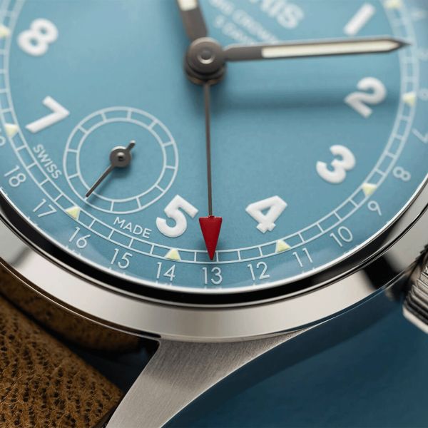 Oris Big Crown Caliber 473 mechanical blue dial leather strap 38 mm