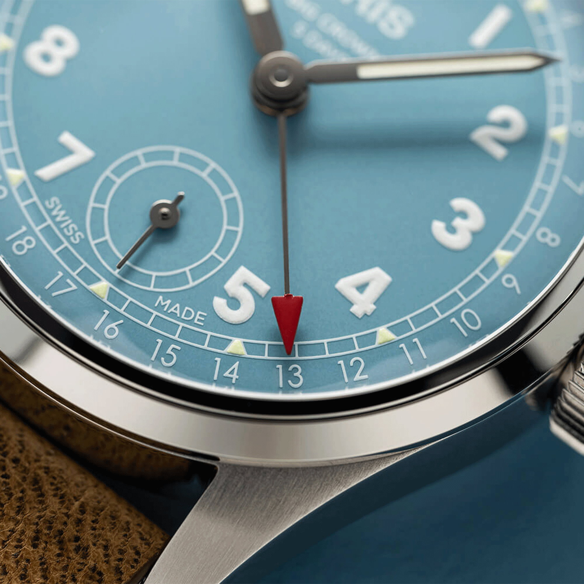 Oris Big Crown Caliber 473 mechanical blue dial leather strap 38 mm