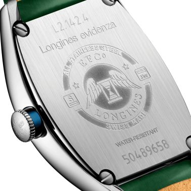 Longines Evidenza automatic watch green dial green leather strap 26 x 30,60 mm