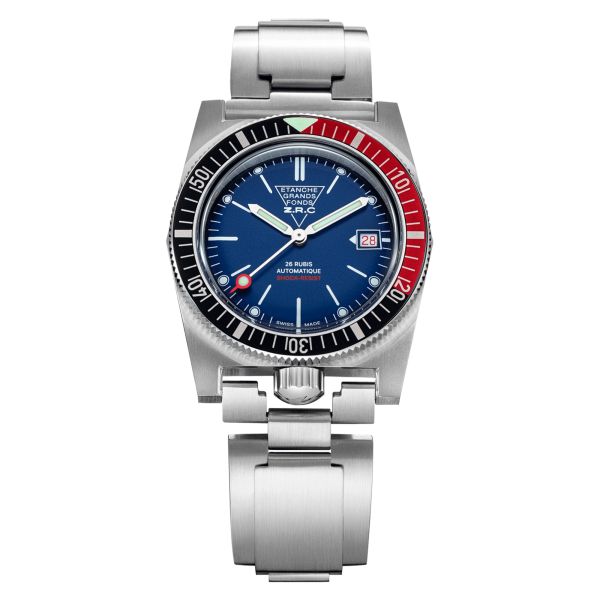 Montre ZRC Grands Fonds 300 Réédition Série 3 "Pepsi" cadran bleu bracelet acier 39 mm