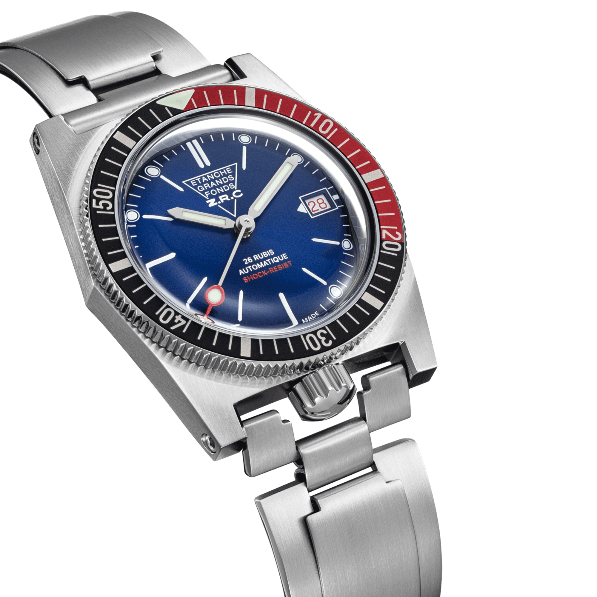 ZRC Grands Fonds 300 Reissue Series 3 "Pepsi" blue dial steel bracelet 39 mm