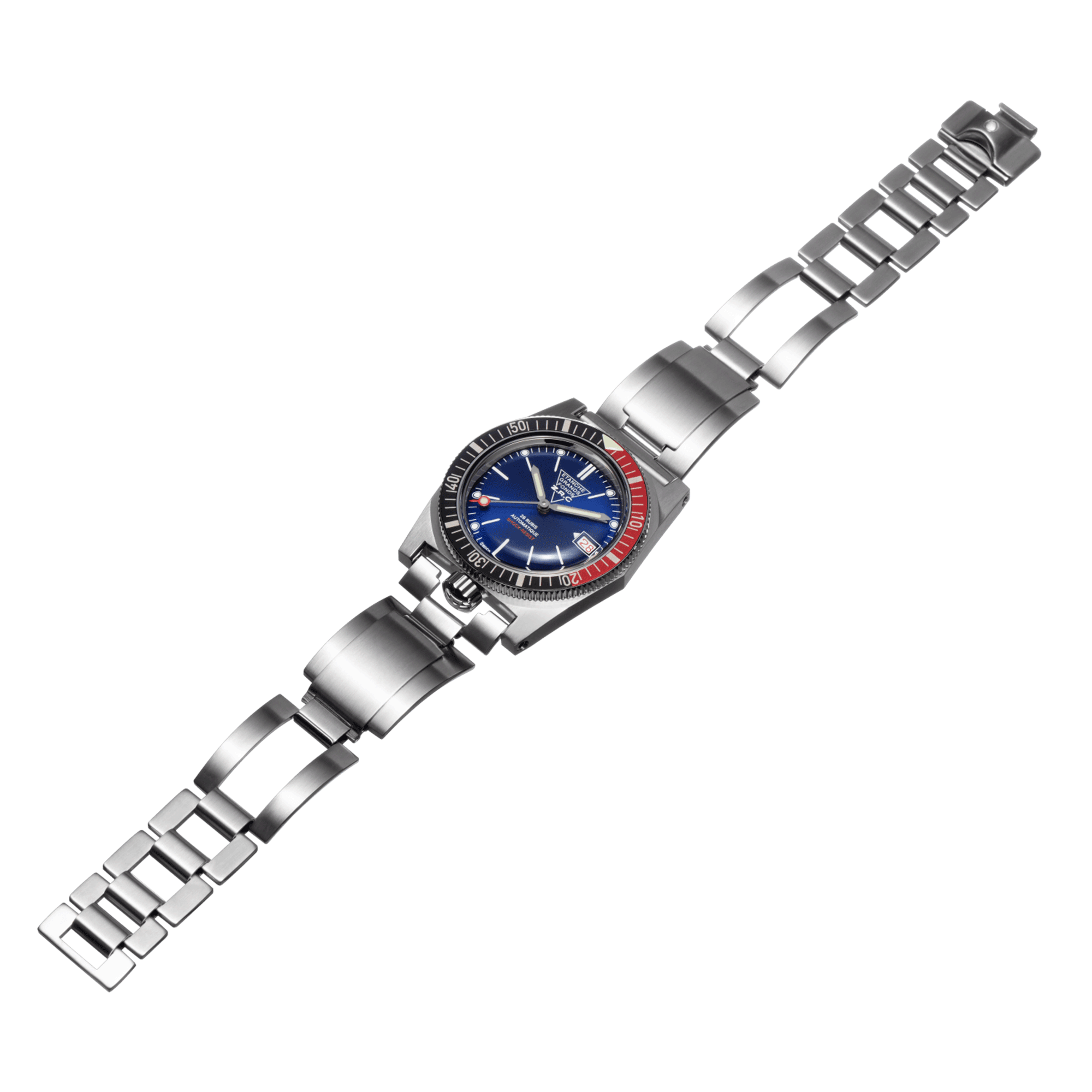Montre ZRC Grands Fonds 300 Réédition Série 3 "Pepsi" cadran bleu bracelet acier 39 mm