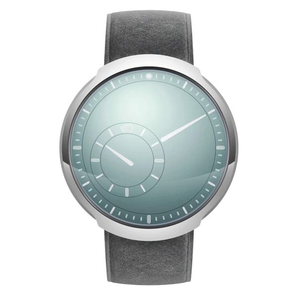 Ressence Type 8 S titanium automatic dial Sage Green grey leather strap 42,9 mm