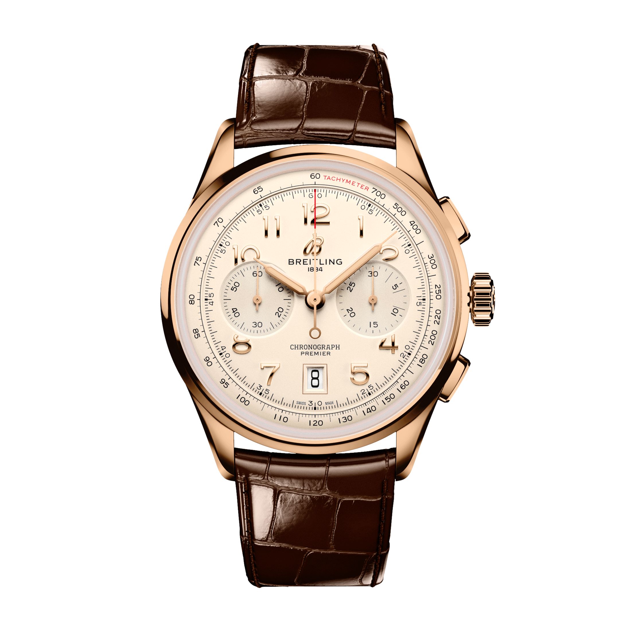 Breitling Premier B01 Chronograph Gold Watch RB0145371G1P1