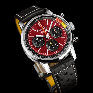 Montre Breitling Top Time B01 Chevrolet Corvette automatique cadran rouge bracelet cuir noir 41 mm AB01761A1K1X1