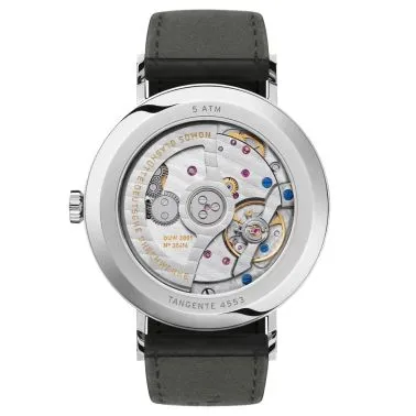 Montre Nomos Tangente Neomatik Or Bleu automatique fond acier cadran galvanisé bleu bracelet cuir noir 38,5 mm 146