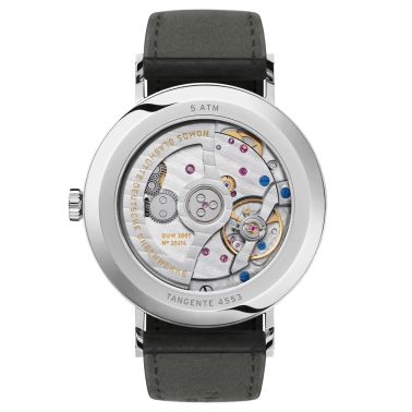 Nomos Tangente Neomatik Blue Gold automatic watch steel back blue galvanized dial black leather strap 38,5 mm