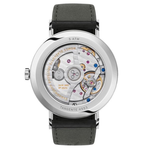 Montre Nomos Tangente Neomatik Or Bleu automatique fond acier cadran galvanisé bleu bracelet cuir noir 38,5 mm 146