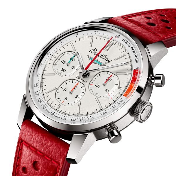 BREITLING ホワイトレザーベルト 236X Breitling Top Time B01 Ford Thunderbird Watch AB01766A1A1X1