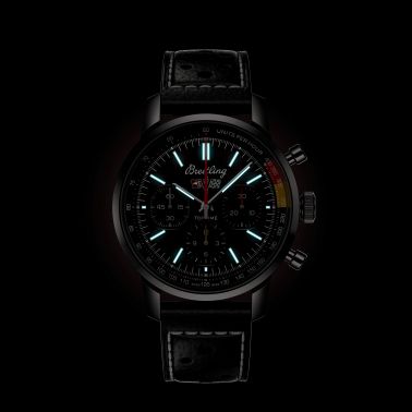 Montre Breitling Top Time B01 Chevrolet Corvette automatique cadran rouge bracelet cuir noir 41 mm AB01761A1K1X1