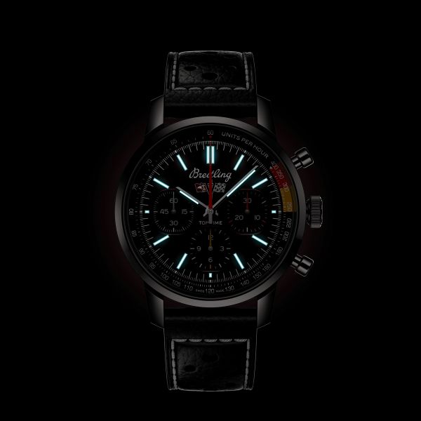 Montre Breitling Top Time B01 Chevrolet Corvette automatique cadran rouge bracelet cuir noir 41 mm AB01761A1K1X1