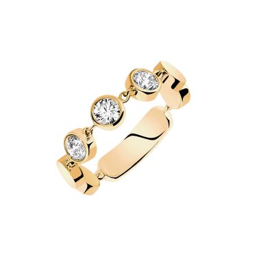 Bague Messika D-Vibes Moyen modèle en or jaune et diamants 12991J