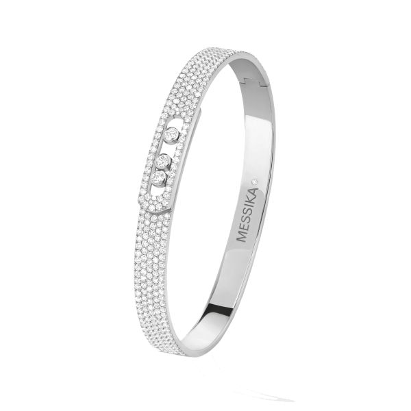 Bangle Messika Move Noa Full Pavé en or blanc et diamants 12722G