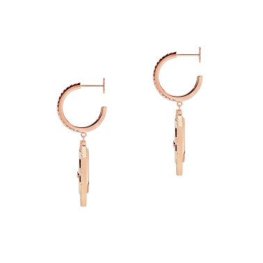 Messika Lucky Move earrings in rose gold, white mother-of-pearl and diamonds