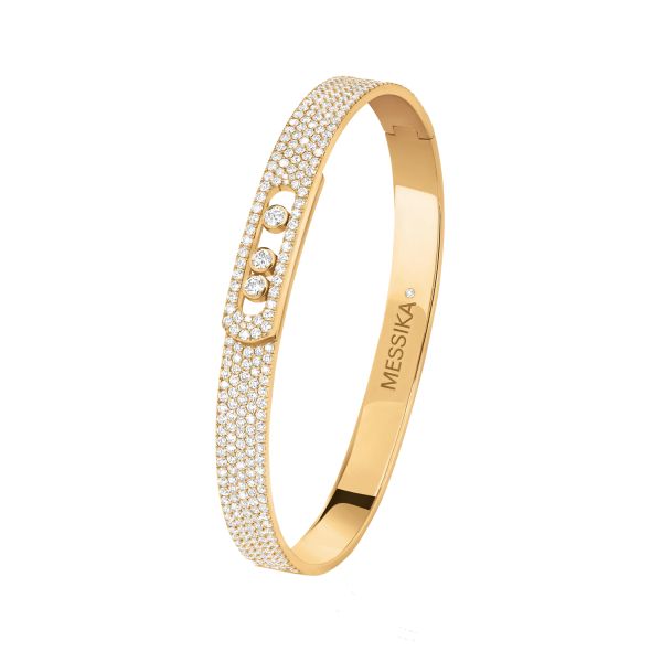 Bangle Messika Move Noa Full Pavé en or jaune et diamants 12722J