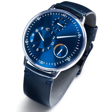 Ressence Type 1° Round Night Blue titanium automatic blue dial leather strap 42 mm