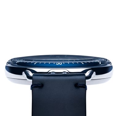 Ressence Type 1° Round Night Blue titanium automatic blue dial leather strap 42 mm