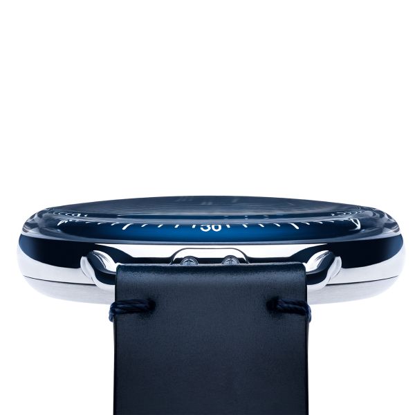 Montre Ressence Type 1° Round Night Blue titane automatique cadran bleu bracelet cuir 42 mm
